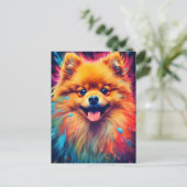 Farbiger Spitz Postkarte (Stehend Vorderseite)