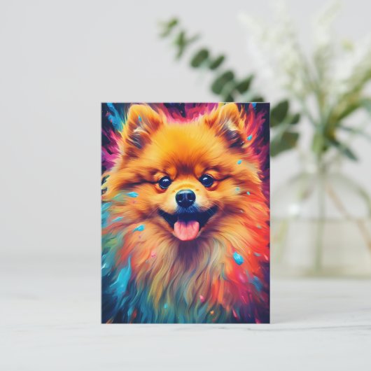 Farbiger Spitz Postkarte (Stehend Vorderseite)