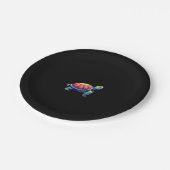 Farbiger Splash Östliche Landschildkröte (1) Pappteller (Schrägansicht)