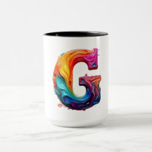 Farbiger Spritzbuchstabe G Becher