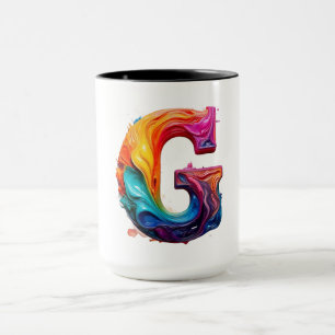 Farbiger Spritzbuchstabe G Becher Tasse