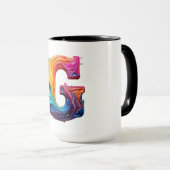 Farbiger Spritzbuchstabe G Becher Tasse (VorderseiteRechts)