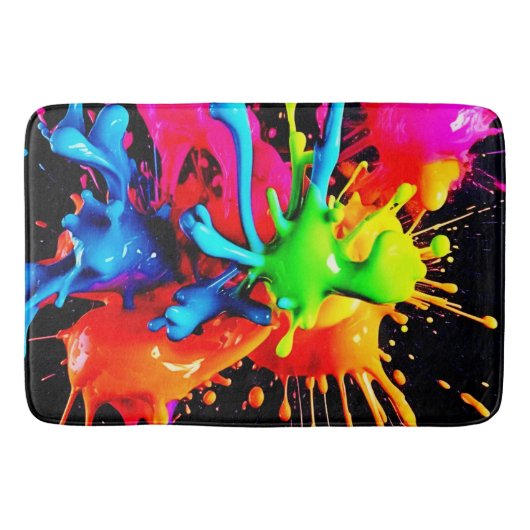 Farbiger Spritzer Abstract Badematte (Vorderseite)