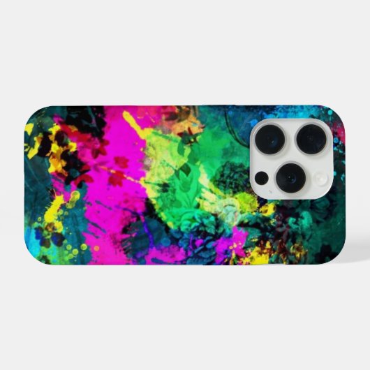 farbiger Spritzer iPhone Hülle (Rückseite (Horizontal))