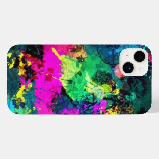 farbiger Spritzer iPhone Hülle (Rückseite (Horizontal))