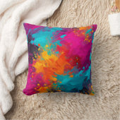 Farbiger Spritzer Malerische Art Square Kissen (Decke)