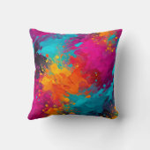Farbiger Spritzer Malerische Art Square Kissen (Rückseite)
