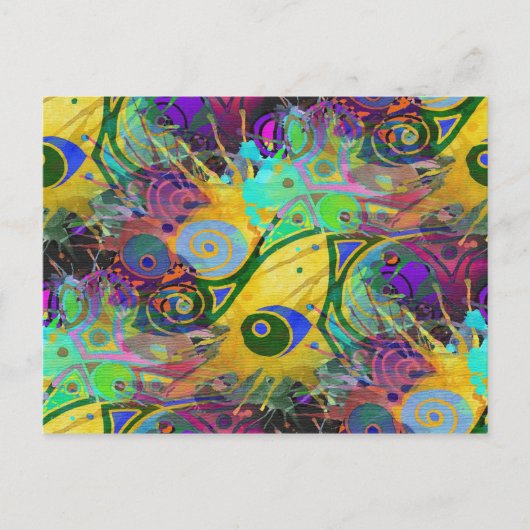 farbiger Spritzer Postkarte (Vorderseite)