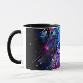 Farbiger Spritzer Sternenraum Astronaut Tasse (Links)