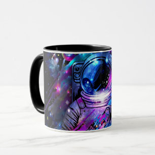 Farbiger Spritzer Sternenraum Astronaut  Tasse