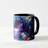 Farbiger Spritzer Sternenraum Astronaut Tasse (VorderseiteRechts)