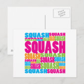 Farbiger Squash Postkarte (Vorne/Hinten)