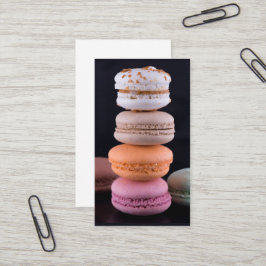 Farbiger Stapel französischer Macarons Visitenkarte