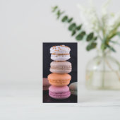 Farbiger Stapel französischer Macarons Visitenkarte (Stehend Vorderseite)