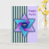 Farbiger Star der David Happy Purim Card Karte (Gelbe Blume)