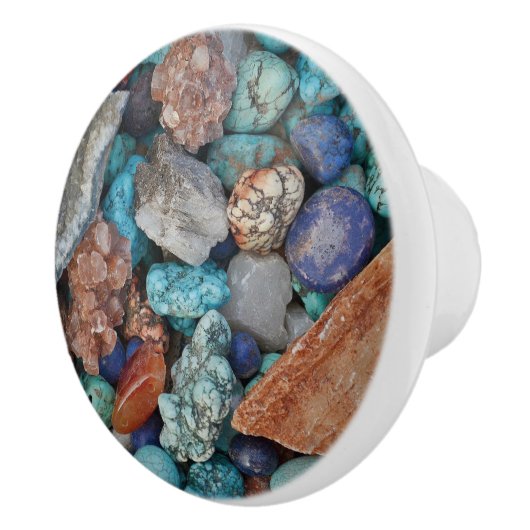 Farbiger Stein Naturgraublau-braun Keramikknauf (Rechts)