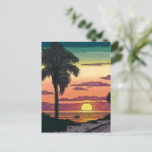 Farbiger Stift aus einem atemberaubenden Sonnenunt Postkarte (Stehend Vorderseite)