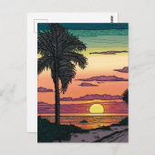 Farbiger Stift aus einem atemberaubenden Sonnenunt Postkarte (Vorne/Hinten)