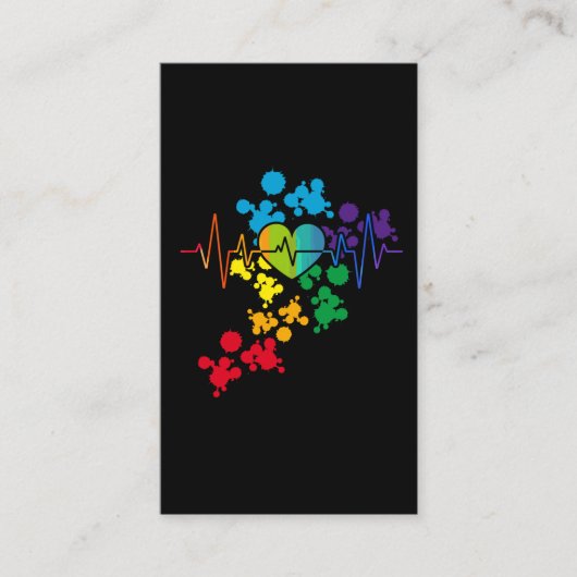 Farbiger Stolz Herzrasen Herzschlag Herzschlag Visitenkarte (Vorderseite)