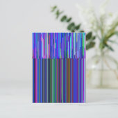 Farbiger "Strichcode" aus blauen Streifen Postkarte (Stehend Vorderseite)