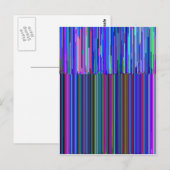 Farbiger "Strichcode" aus blauen Streifen Postkarte (Vorne/Hinten)