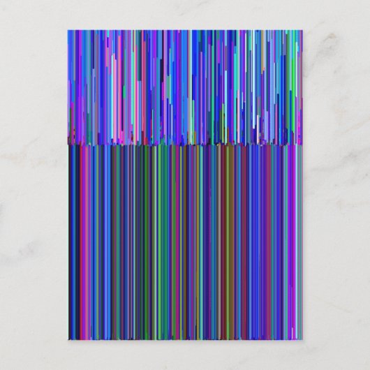 Farbiger "Strichcode" aus blauen Streifen Postkarte (Vorderseite)