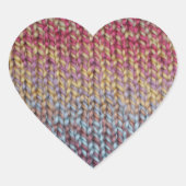 Farbiger Strick Herz-Aufkleber (Vorderseite)