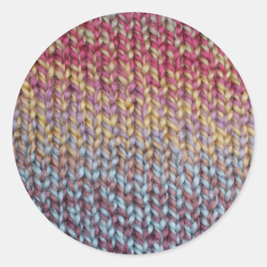 Farbiger Strick Runder Aufkleber (Vorderseite)
