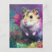 Farbiger Süßer Hamster Drache Wasserfarbe Postkarte (Vorderseite)