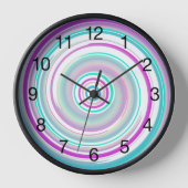 Farbiger Swirl mit schwarzen Zahlen Uhr (Vorderseite)