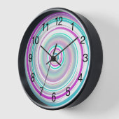 Farbiger Swirl mit schwarzen Zahlen Uhr (Winkel)