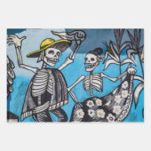 Farbiger Tag der toten Zuckerschellen Geschenkpapier Set (Vorderseite 3)