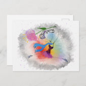 Farbiger Tanz Einladungspostkarte (Vorne/Hinten)