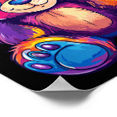 Farbiger Teddybär mit großen Augen Poster (Ecke)