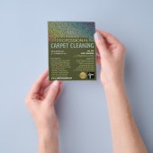 Farbiger Teppichboden, Teppichreiniger, Reinigungs Flyer (Gruppe)