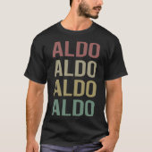 Farbiger Text Art - Name Aldo T-Shirt (Vorderseite)