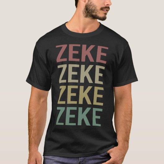 Farbiger Text Art - Zeke Name T-Shirt (Vorderseite)