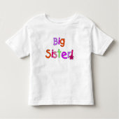 Farbiger Text Big Sister Kleinkind T-shirt (Vorderseite)
