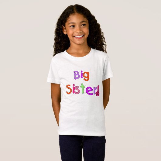 Farbiger Text Big Sister T-Shirt (Vorne ganz)