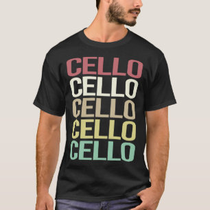 Farbiger Text Cello Cellist T-Shirt