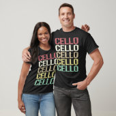 Farbiger Text Cello Cellist T-Shirt (Unisex)