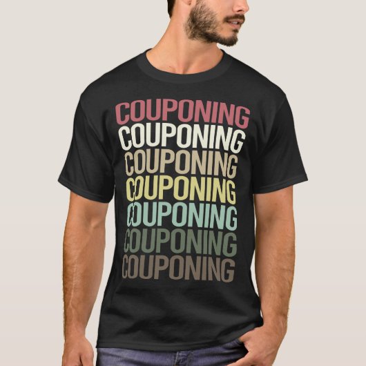 Farbiger Text Couponing Couponcouponer T-Shirt (Vorderseite)