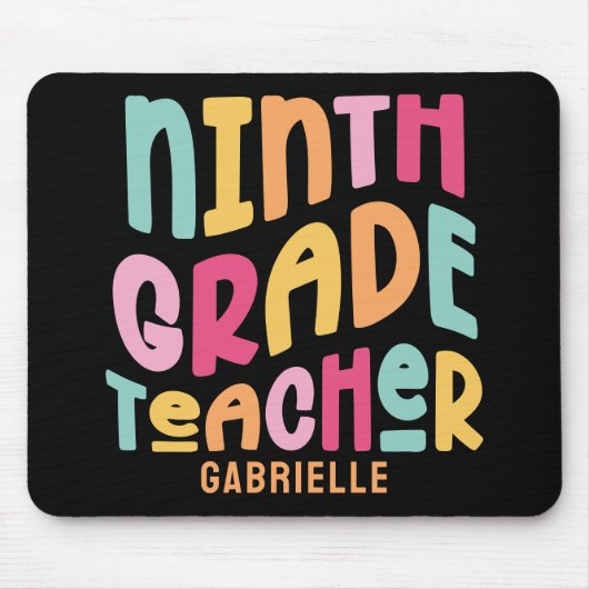 Farbiger Text des neunten Schullehrers Mousepad (Vorne)