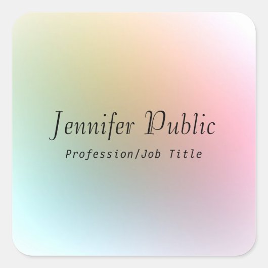 Farbiger Text einer Vorlage mit grafischem Skript Quadratischer Aufkleber (Vorderseite)