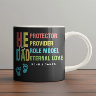 Farbiger Text Er ist VATER, Vatertagsgeschenk Tasse