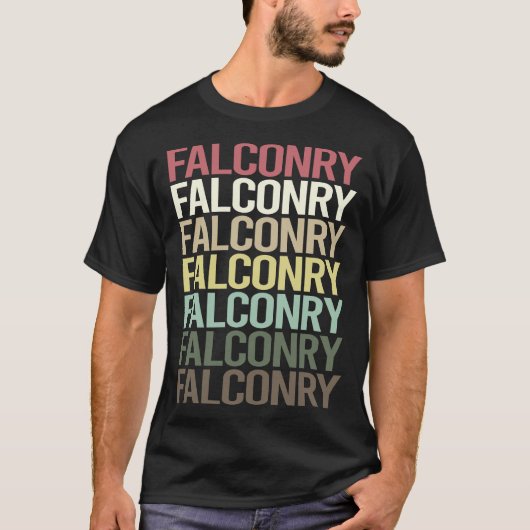 Farbiger Text Falcony Falconer T-Shirt (Vorderseite)