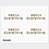Farbiger Text frohe Weihnachtsbriefe Rechteckiger Aufkleber (Blatt)