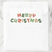 Farbiger Text frohe Weihnachtsbriefe Rechteckiger Aufkleber (Tasche)