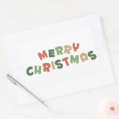 Farbiger Text frohe Weihnachtsbriefe Rechteckiger Aufkleber (Umschlag)