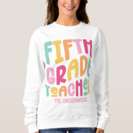 Farbiger Text für den fünften Klasse Sweatshirt
